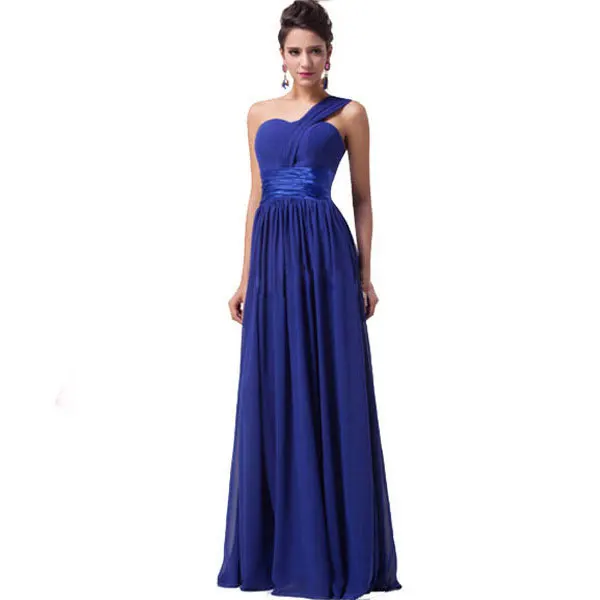 Длинные женские вечерние платья на одно плечо выпускные шифоновые vestido de festa