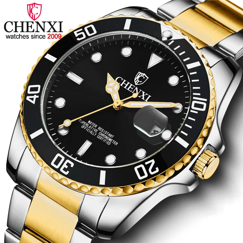 

CHENXI Luxury Brand Men Watches Date Quartz Watch Men's Stainless Steel Waterproof Analogue Quartz-Wristwatches Montre Homme