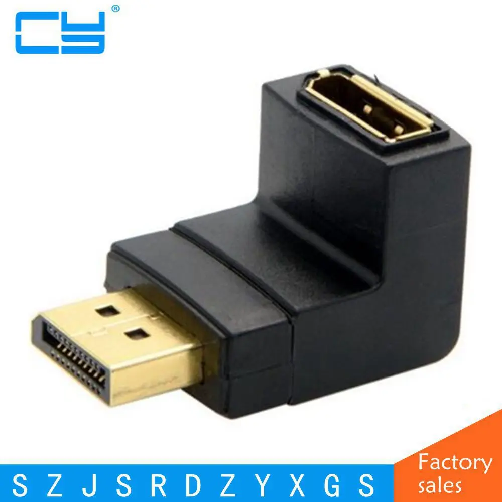 DisplayPort вниз Угловой 90 градусов штекер гнездо удлинитель для ПК видеокарты и