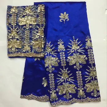 

African George Lace Sequins Patchwork Cloth High Quality 2018 design George fabric Match 2 Yards Tulle French Lace 30