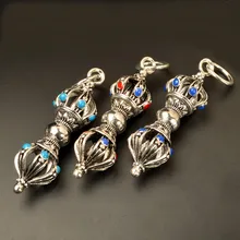 2 шт 13,5*47 мм металлический цинковый сплав тибетского серебра капли глазури ваджри пестик непальский Кулон Шарм DIY ювелирные аксессуары