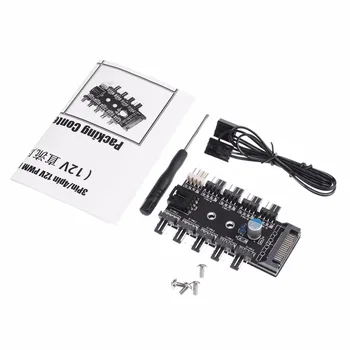 

SATA Port to 10 Way 12V 3/4Pin Computer CPU Cooling Fan Splitter Hub with PWM Controller Cable Cord Wire