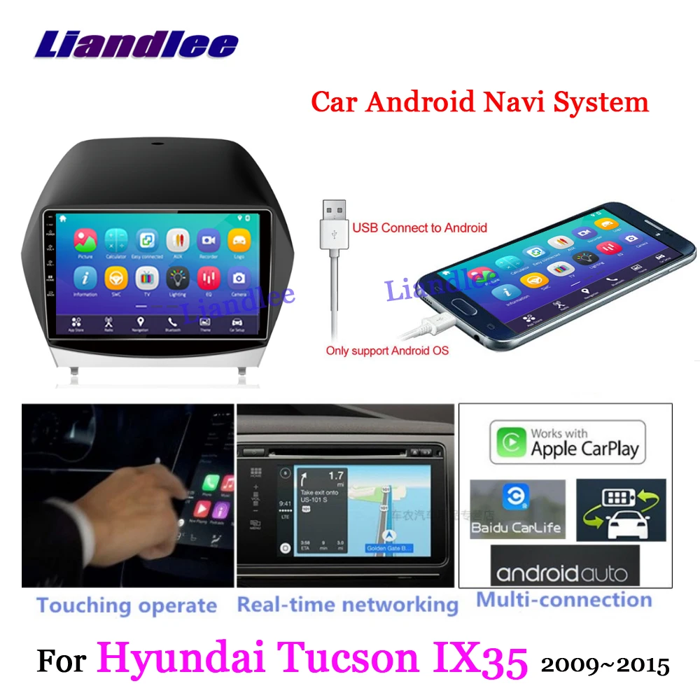 Discount Liandlee For Hyundai Tucson IX35 2009~2015 Android 7.1 System Radio Carplay BT Camera Wifi TV GPS Map Navi Navigation Multimedia 3