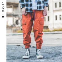 Военные Комбинированные брюки-карго, с вышивкой, с несколькими карманами, для бега, армейский трек, тактические брюки для мужчин, хип-хоп, Swag, уличная одежда, зеленый/оранжевый