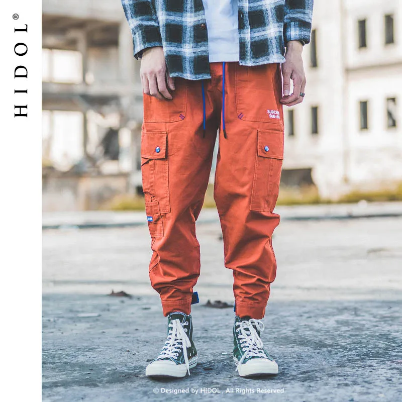 Militare Splice Pantaloni Cargo Ricamo Multi Tasca Jogger Army Traccia  Pantaloni Tattici Degli Uomini di Hip Hop Refurtiva Streetwear Verde/  arancione|Cargo Pants| - AliExpress