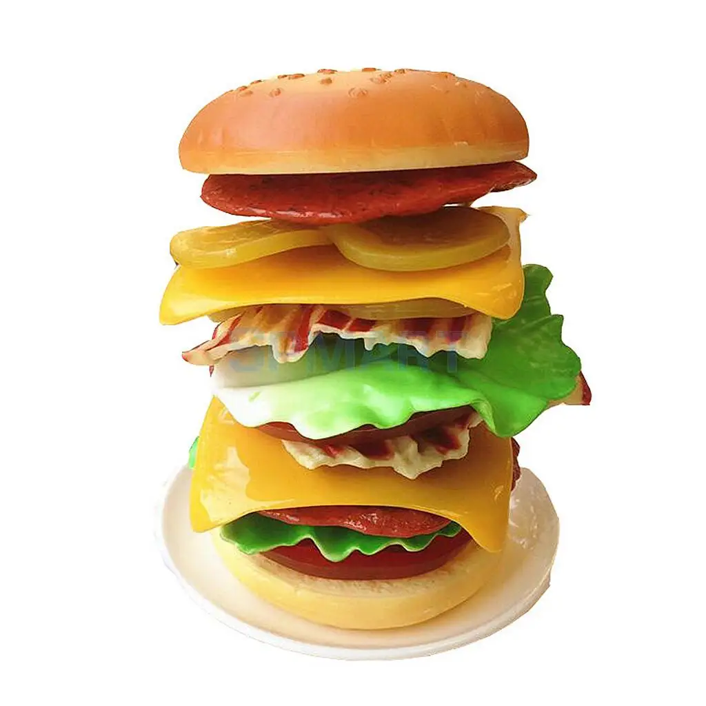 Kids Pretend Play Kitchen Food Toys Plastic Stacking Hamburger Balance
