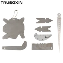 7 шт. конический сварочный Калибр сварочный инспекционный сварочный шов шарик/филе/коронка тест Ulnar угол линейки сверла шаблон измерительные наборы