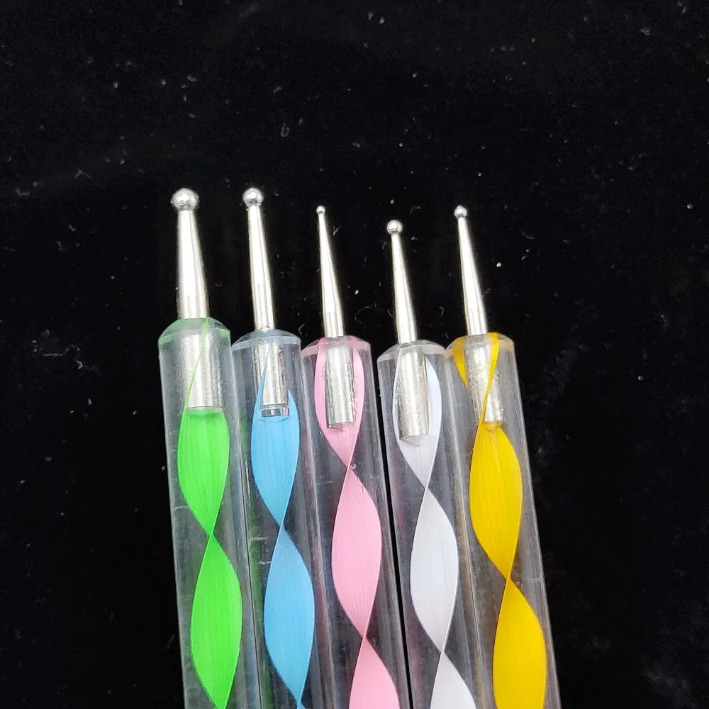 1 шт 5 цветов Профессиональный инструмент для нейл-арта 2 способа вихревая марблизирующая стальная точечная ручка
