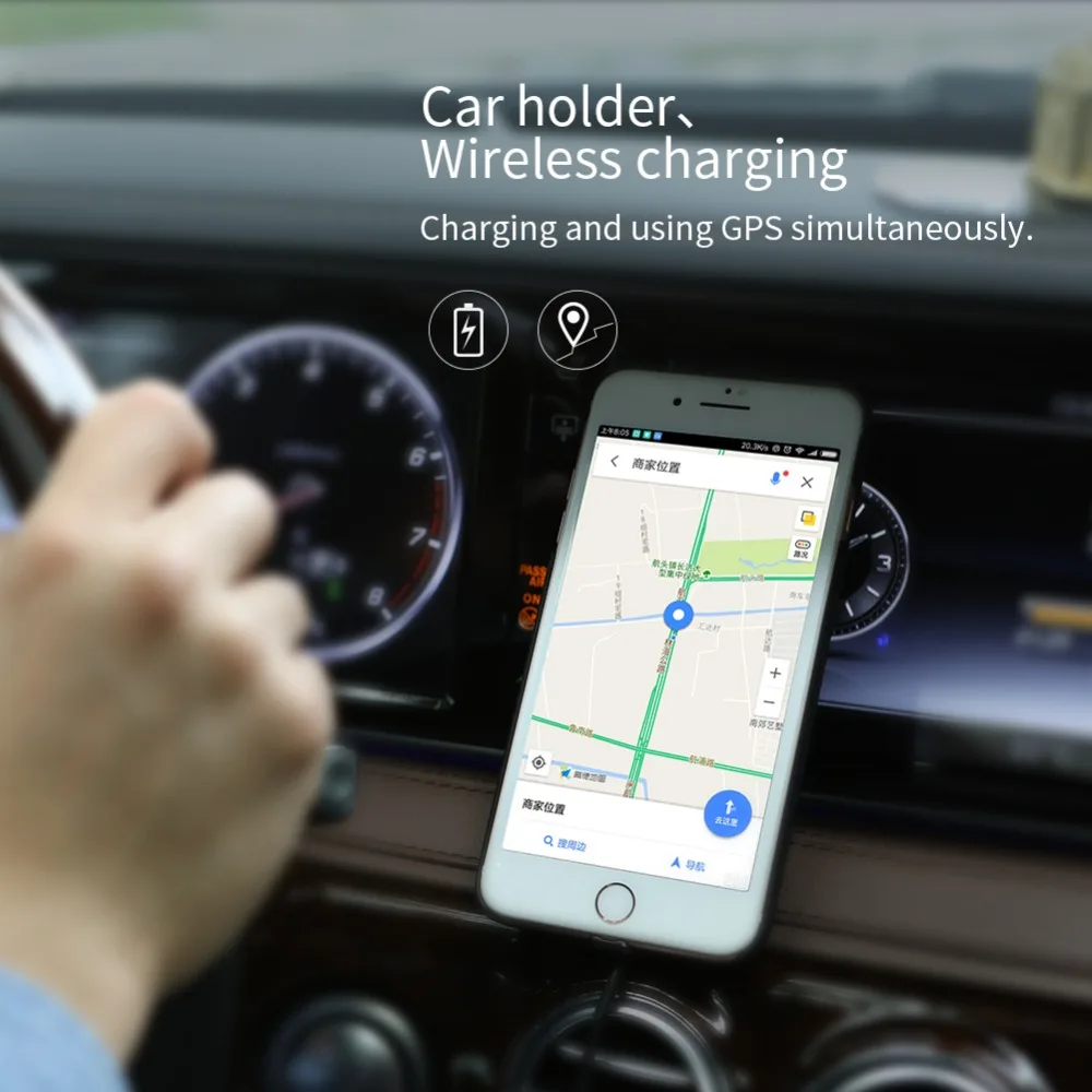 Nillkin Qi автомобильное магнитное Быстрое беспроводное зарядное устройство для iPhone 8 X XR XS Max держатель телефона для samsung S8 S9 S10+ Plus Mi 9
