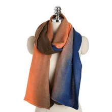 Осенне-зимний трехцветный градиентный женский шарф синий оранжевый кофейный разноцветный шарф шаль мода путешествия теплые женские шарфы