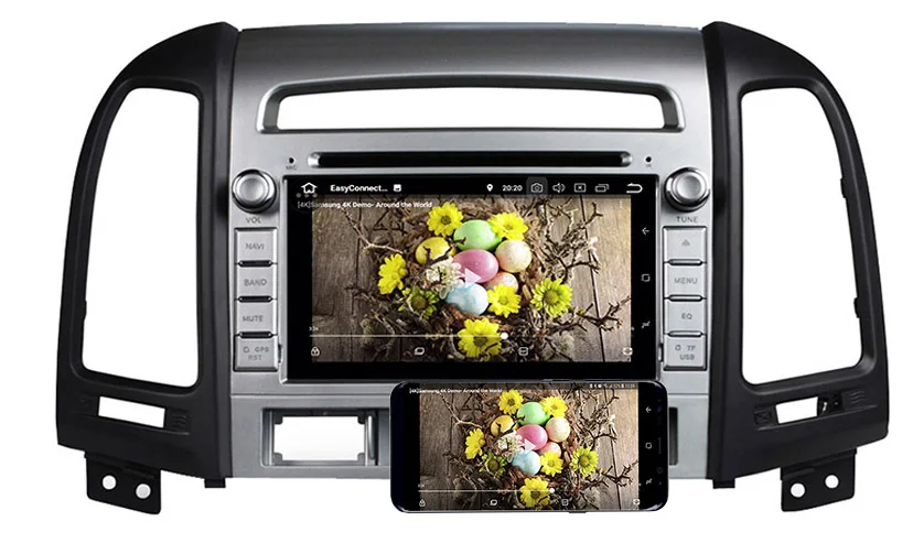 Sale Belsee HyundaI Santa Fe 2006-2012 Android 8.0 GPS Radio Car Stereo Support WiFi Bluetooth Android Auto Split Screen OBD2 TPMS 4