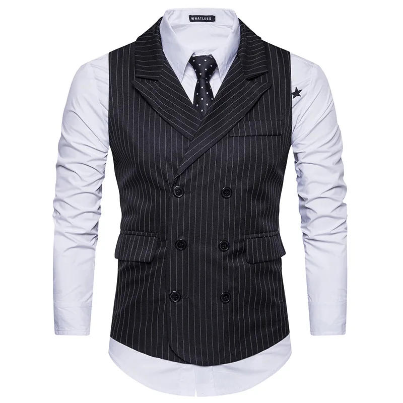 

SHUJIN Male Wedding Suit Vests Dress Suit Vest Male England Style Casual Vests vests Casual Double Breasted 2018 44