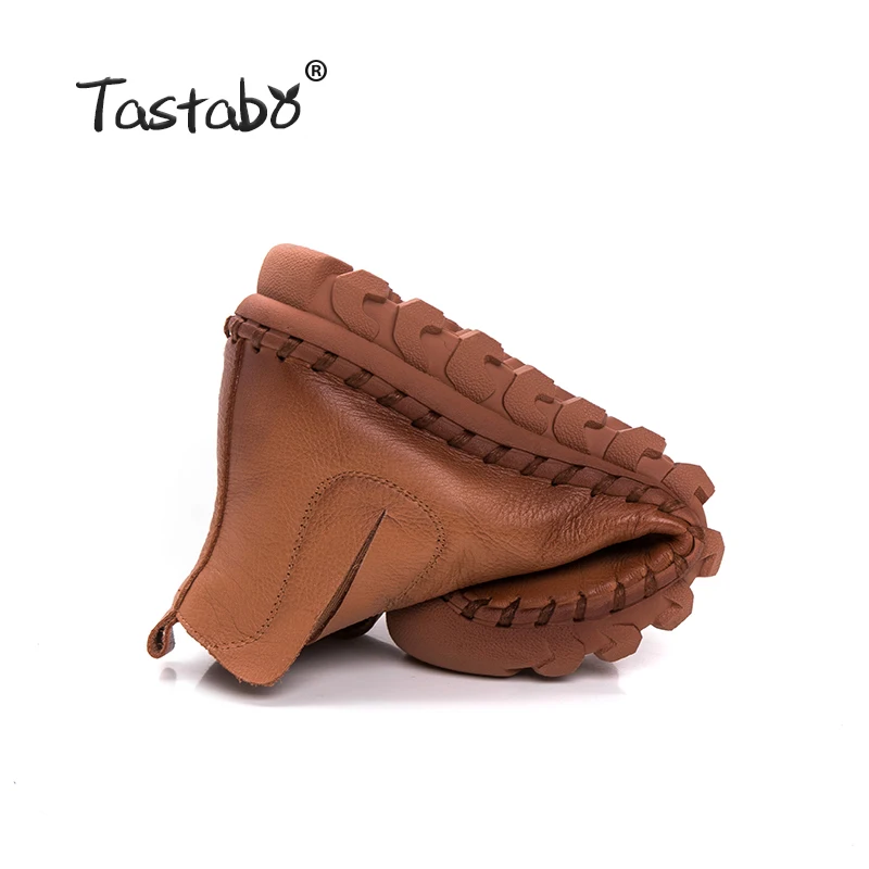 Tastabo/ботильоны ручной работы с мехом; ботинки в стиле ретро; женская модная обувь ручной работы без шнуровки; теплые зимние женские ботинки из мягкой кожи
