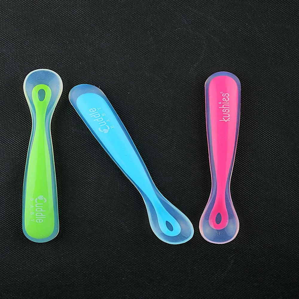 17cm Baby Safety BPA Free Spoon Baby Soft Eating Training Feeding Spoon