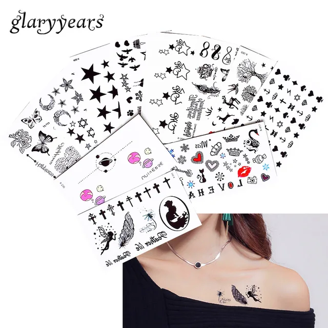 2018 Nouveau 1 Feuille Coeur Infinity Cadeau De Tatouage Temporaire Étanche Henné Corps Main Cou Oreille