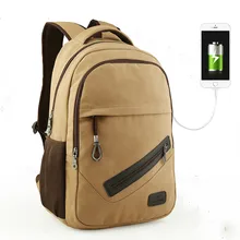 

2018 Men Preppy Style Backpacks Fashion USB Charging Canvas School Bags For Teenager Functional Versatile Travel Bags Laptop Bag