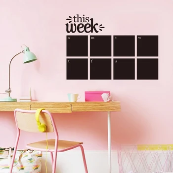 

This Week Blackboard Planner Sticker Removable PVC Chalkboard Calendar Decoration Decals School Office Wallpaper