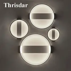 Thrisdar Nordic круглый светодиодный настенный светильник D20cm D30cm d40cm Современный Творческий Спальня прикроватная коридор отель проходу бра