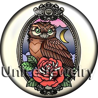 AD1304336 12/18/20mm Snap On Charms for Bracelet Necklace Hot Sale DIY Findings Glass Owls Symbol Design | Украшения и аксессуары