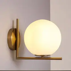 Современный настенный светильник стеклянный светодиодный настенный светильник золотой стеклянный шар скандинавский настенный