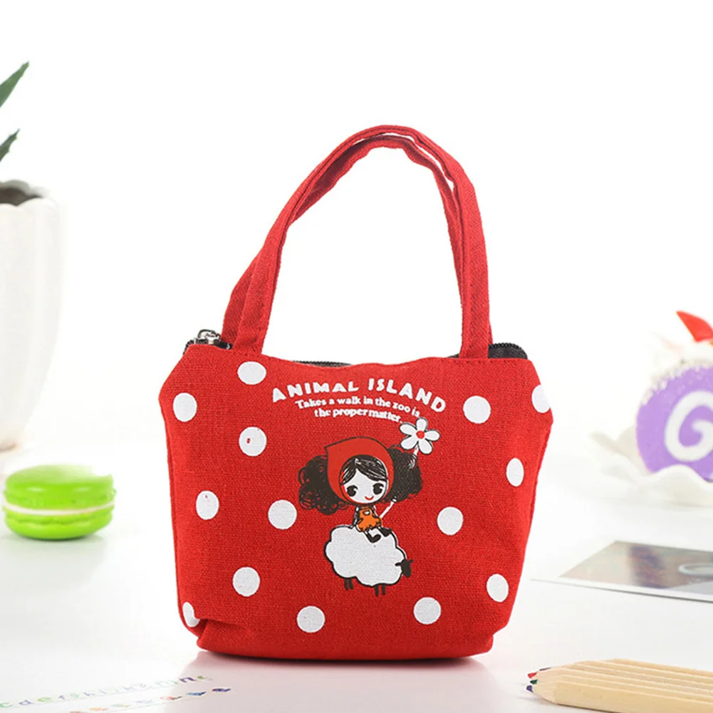 

Women Clutch Coin Purse Canvas Cartoon Mini Handbag Children Change Purse Lady Key Card Holder Kawaii Wallets Zipper Pocket Bag