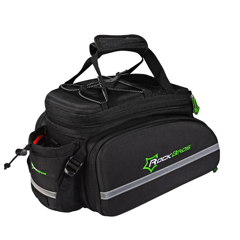 ROCKBROS, 3 в 1, велосипедные сумки, водонепроницаемые, светоотражающие, многофункциональные, MTB, для велоспорта, велосипедная сумка, Паньер, для путешествий, багаж, посылка, сумки - Цвет: A6 BLACK