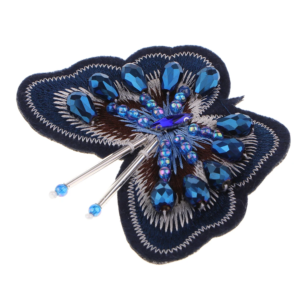 Sequin Beads Patches Butterfly Style Clothes Embellishments Embroidery Applique Decorations for Repair/Design
