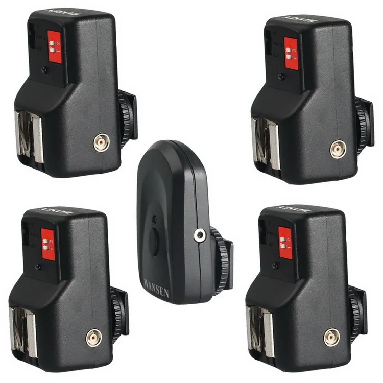 WANSEN WSPTGY0413 PT-04GY 4 Channels Wireless Remote Speedlite Flash Trigger + 4 Receiver For Canon Nikon Pentax Olympus ETC