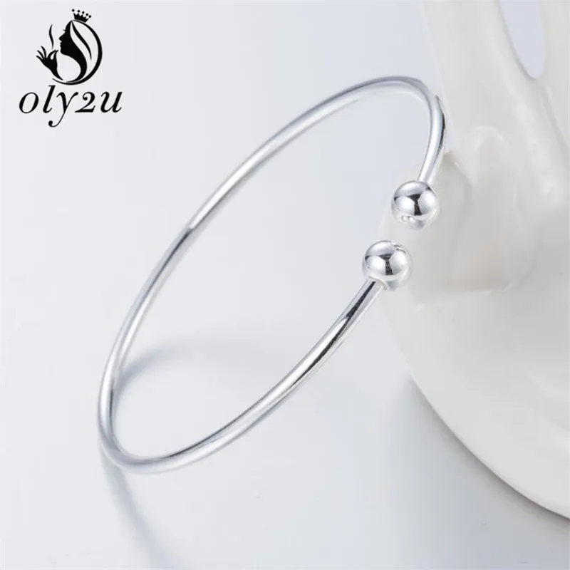 

Oly2u New fashion Accessories Jewelry Simple Copper Round Bangle Women Lovers' gift Cuff bracelet individual jewelry