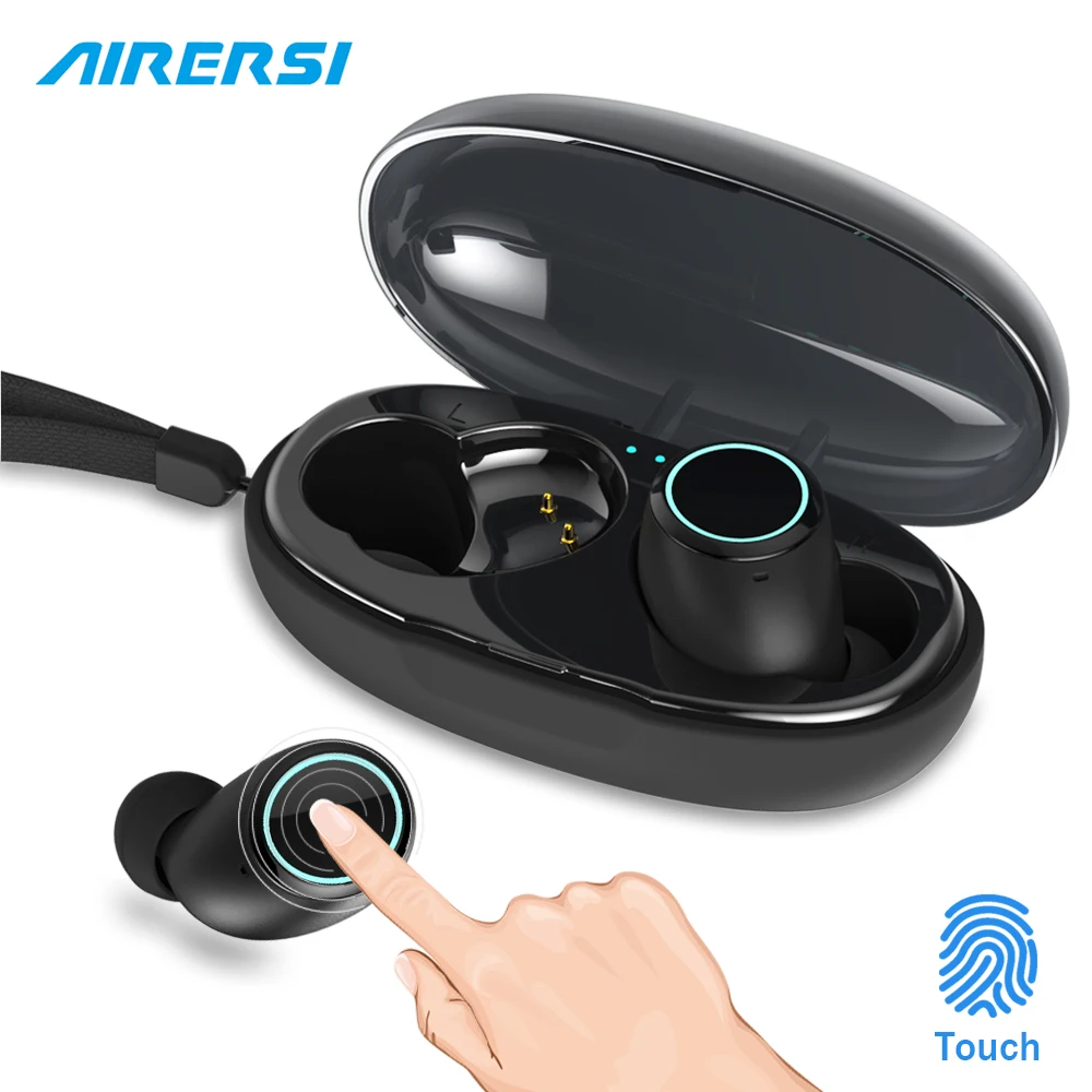 

2018 Newest TWS Bluetooth Earphone Earbuds Touch Control Hifi Stereo Wireless Microphone With Charger Box for Iphone Samsung