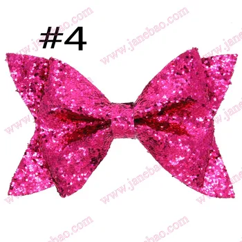 

free shipping 20pcs 2017 4.5'' newest big seuqin hair bows with clips glitter hair bows big hair bows for girl hair assesories