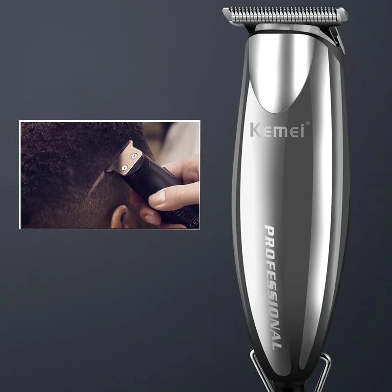 Kemei, профессиональная модель, триммер для волос, 0 мм, мощная электрическая Парикмахерская Машинка для стрижки волос, бритва, графические резные концевые расчески
