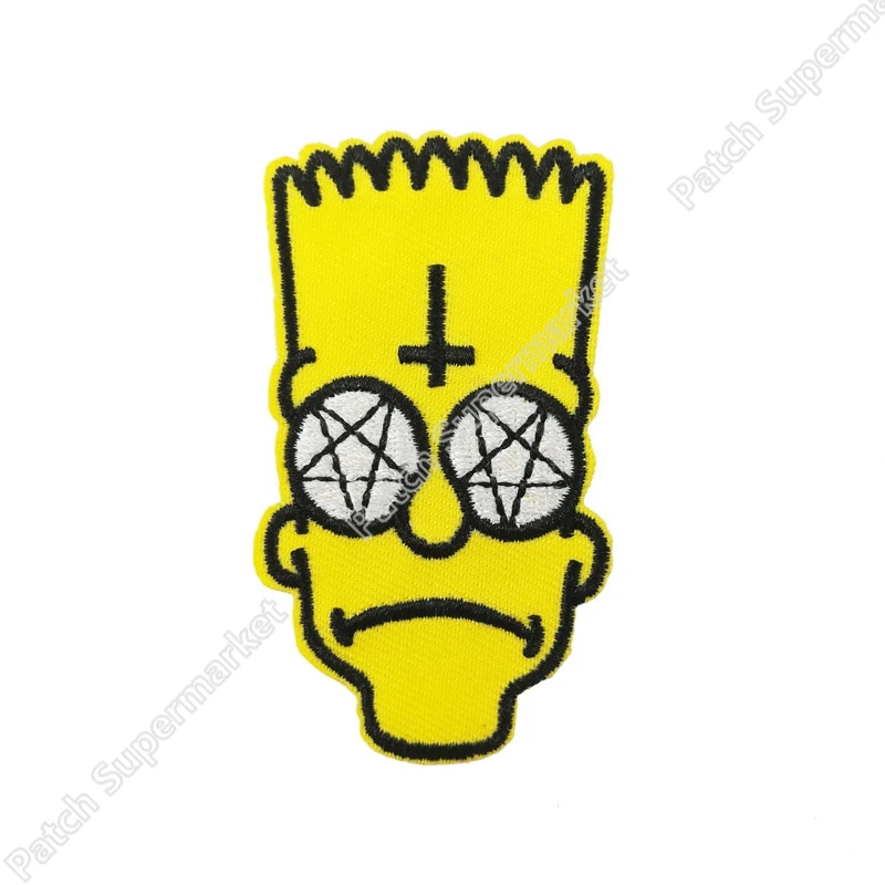 3 ''пластырь BART SATANIC EVIL PENTAGRAM HEAVY METAL BIKER PUNK iron on вышитые нашивки для одежды| |