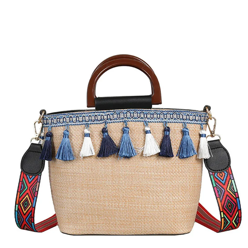 

2019 Fashion Straw bag for women Straw the beach Tassel shoulder bags cossbody summer female Casual messenger bags