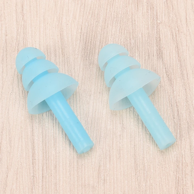 1 пара силиконовых водонепроницаемых беруши для плавания, беруши, защита для ушей, шумоподавление, защитные наушники - Цвет: Синий