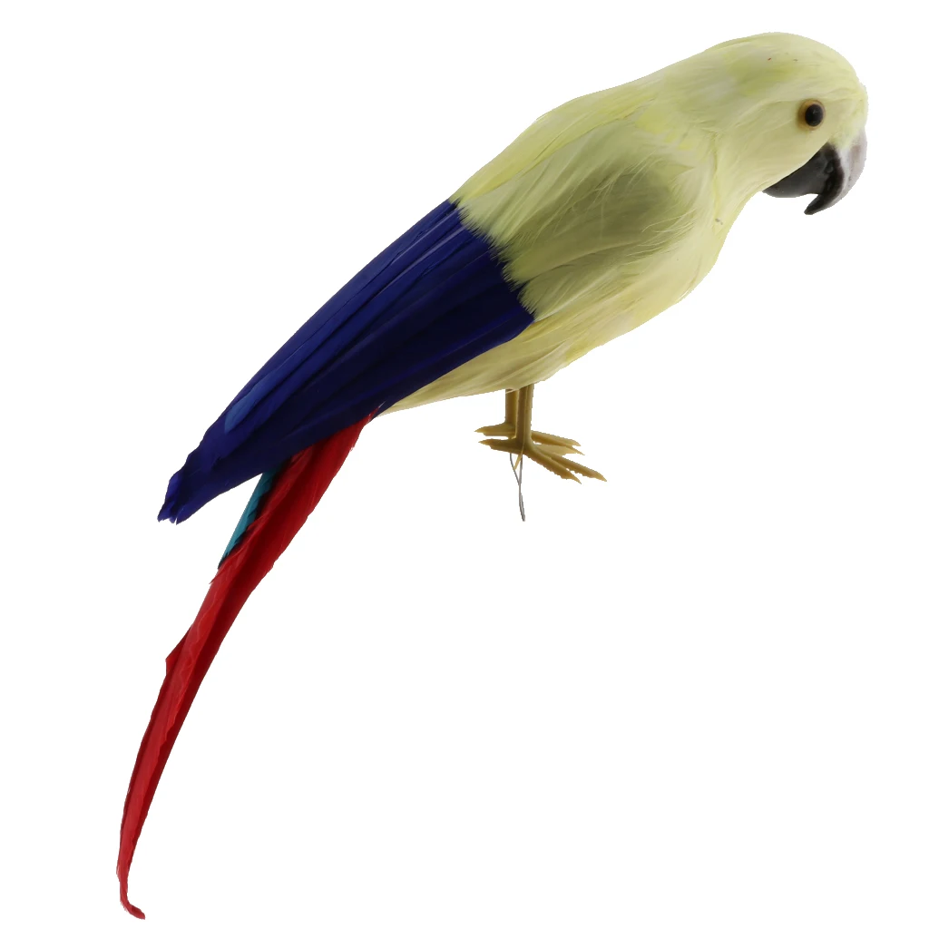 Simulation Parrot Model Artificial Feather Bird Animal Figurine Home Garden Sculptures Yard Law Ornament Decor Fancy Dress Party