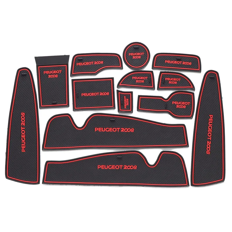 13Pcs Lot Car Interior Upholstery For Peugeot 2008 Rubber Mat Car