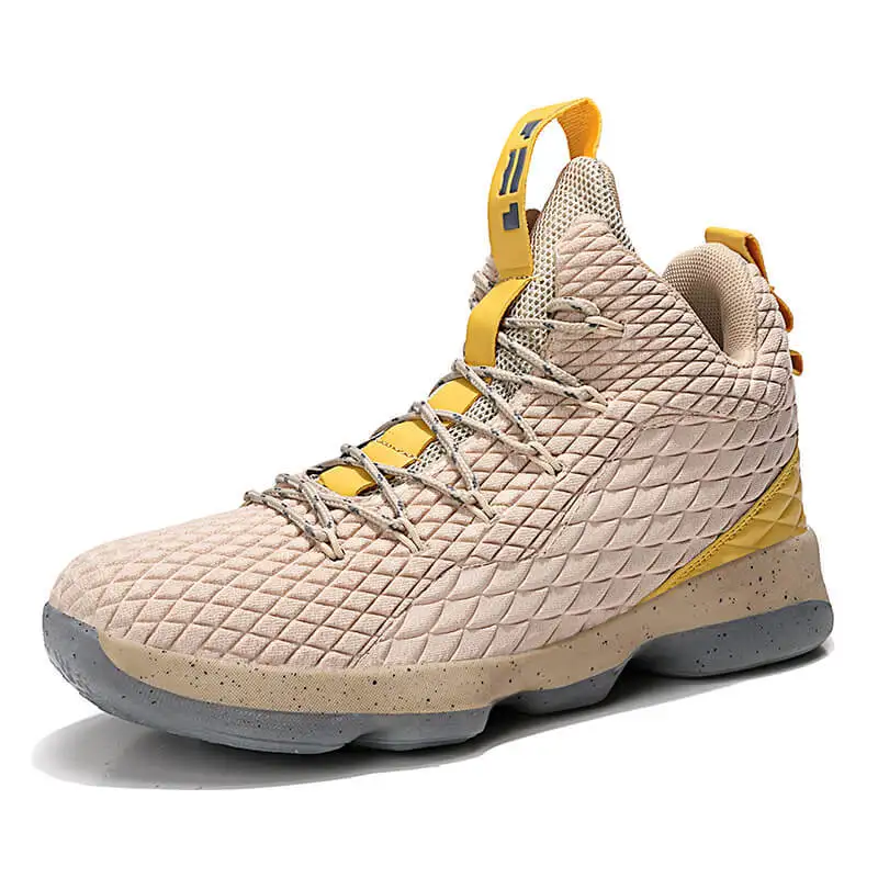 JINBEILEE Basketball Shoes Men's High-top Sneakers Increased Wear-resistant Warm Flying Woven Casual Tide Shoes Outdoor Shoes