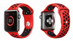 Часы с apple Watch двухцветные силиконовые для apple watch 123 два или три поколения спортивный ремешок