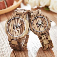 Gorben кварцевые часы Топ Бренд роскошные деревянные часы Скелет Прозрачный спорт пара наручные часы
