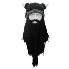 Новые мужские варварские Vagabond Viking Beanie Рог шапки ручной работы зимние теплые на день рождения забавные кляп шапка на Хэллоуин Рождественские подарки