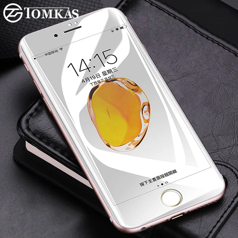 Tomkas 4D Gehärtetem Glas Für iPhone X 8 7 6 6s Screen Protector HD Premium Film Screen Protector F