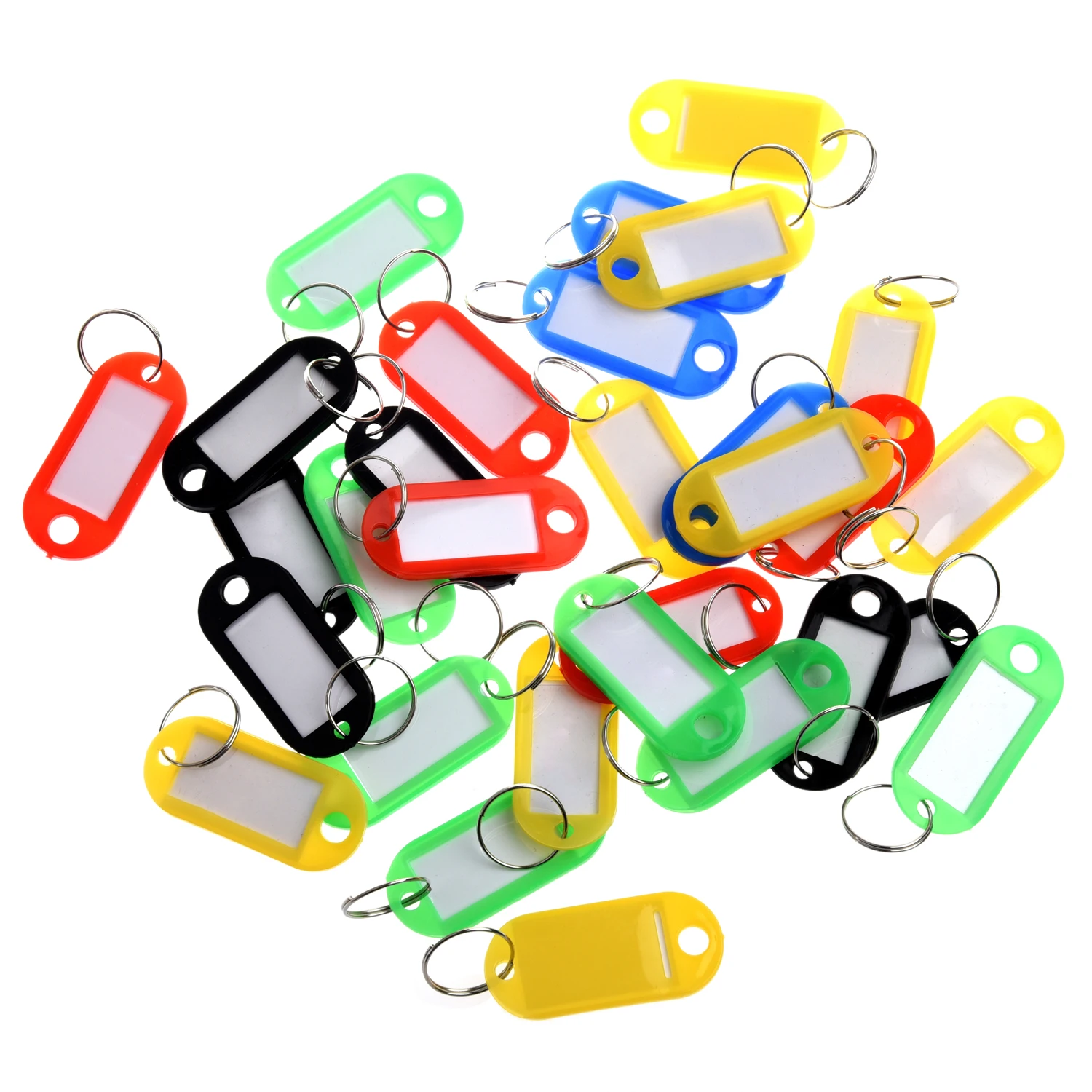 30 X Colored Plastic Key Fobs Luggage ID Tags Labels Key Rings With 30-x-colored-plastic-key-fobs-luggage-id-tags-labels-key-rings-with