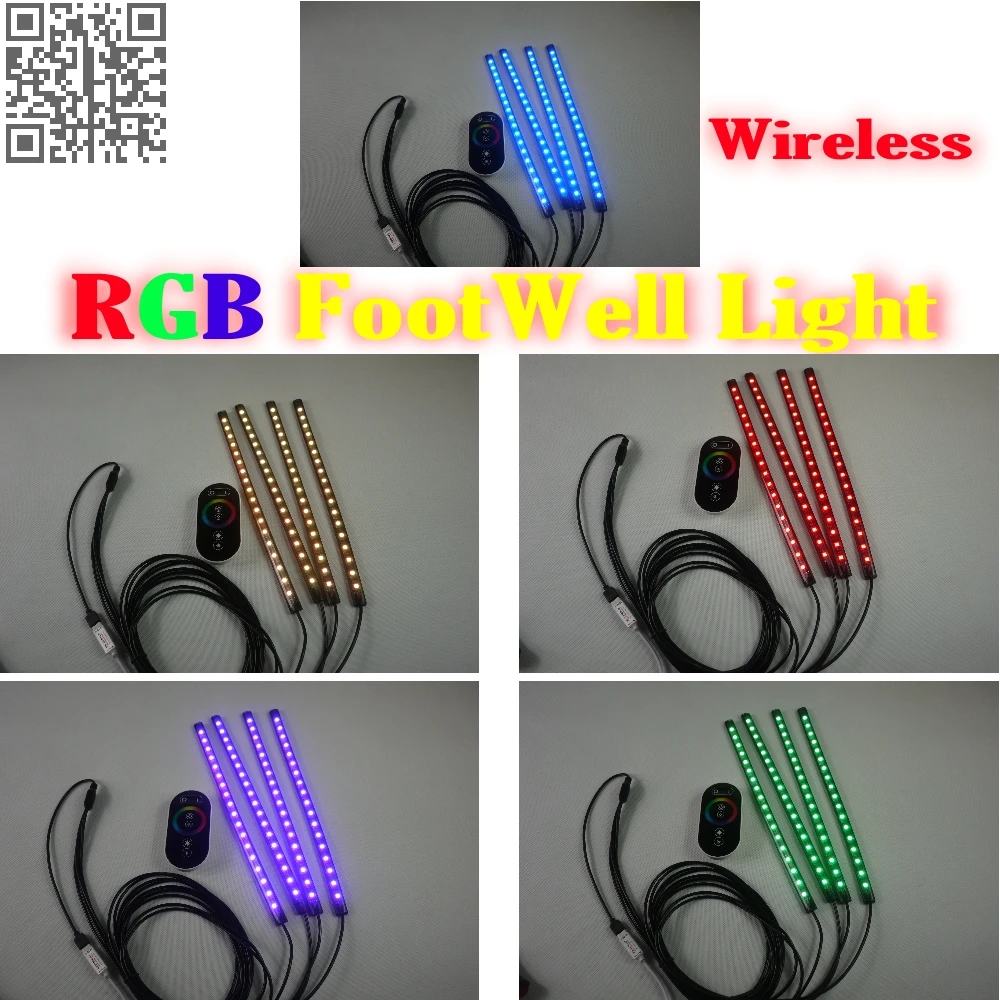2.4 Г Беспроводного Управления 360 RGB Цвет Neon Glow Салона UnderDash Ног/этаж Сиденье Акцент