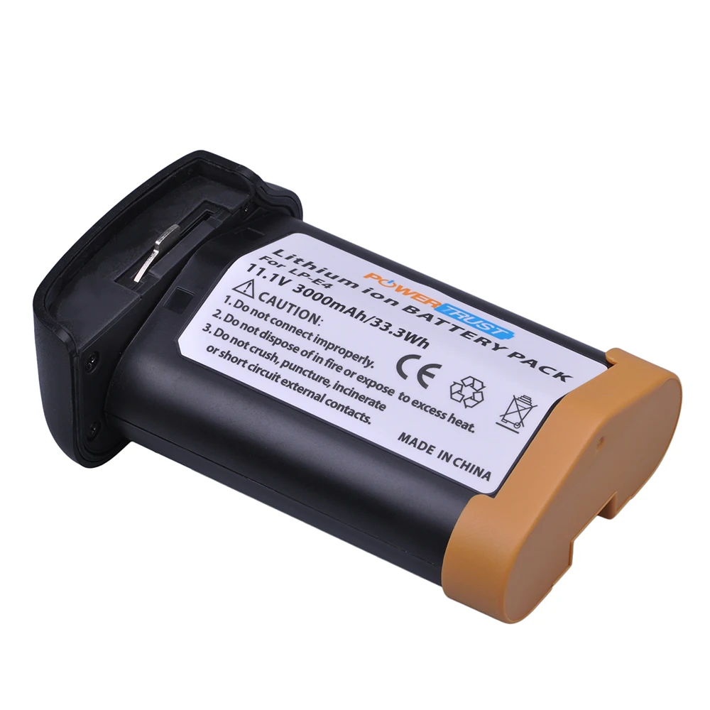 PowerTrust 2x 3000mAh LP-E4 LPE4 Rechargeable Battery for Canon EOS 1D Mark III EOS-1D Mark IV EOS 1Ds Mark III EOS 1D C EOS1DX