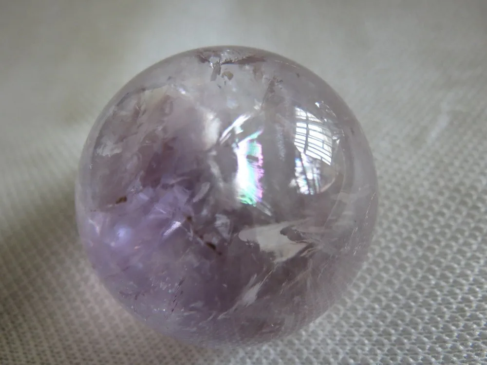

fa88004309102<<<+59mm natural amethyst rainbow quartz crystal sphere ball +stand #y33