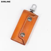 SIMLINE кошелек для ключей из натуральной кожи для женщин и мужчин, винтажные кошельки для ключей ручной работы, кошелек, чехол, ключница, держатель, сумка, органайзер для ключей, чехол