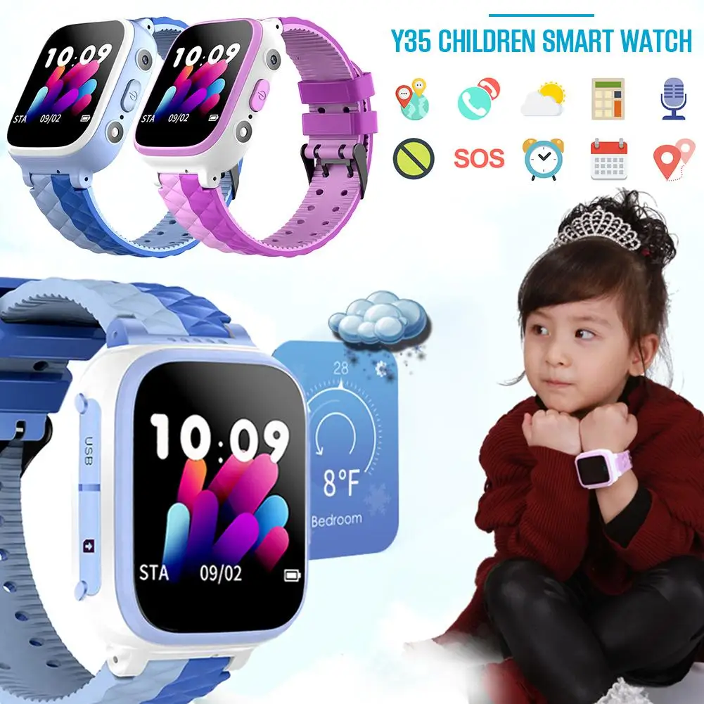 

Smart Watch Y35 Children's Sim Card Color Touch Positioning One - Touch SOS Anti - Lost Waterproof For IOS Android For Kid