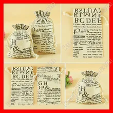 200 шт/лот) печатных тканевый мешок для подарков