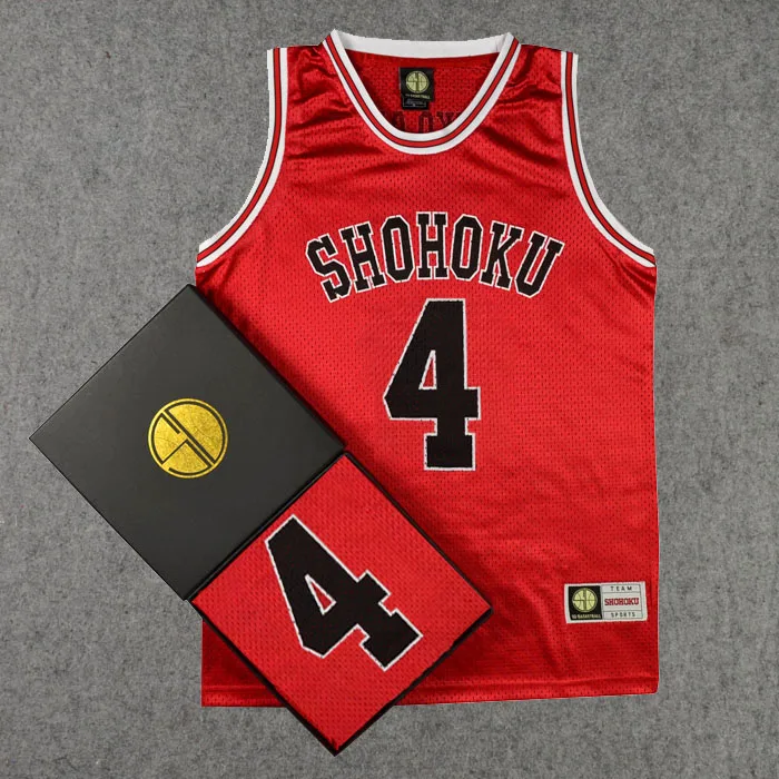 Костюмы для косплея Takenori Akagi Jersey Shohoku High School Red No.4 Аниме Косплей Баскетбол